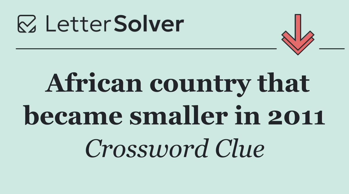 African country that became smaller in 2011
