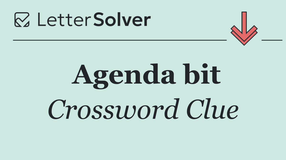 Agenda bit