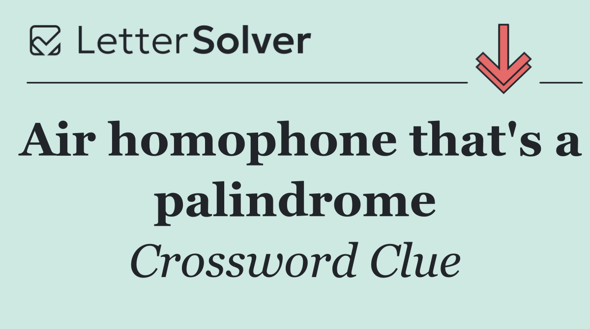 Air homophone that's a palindrome
