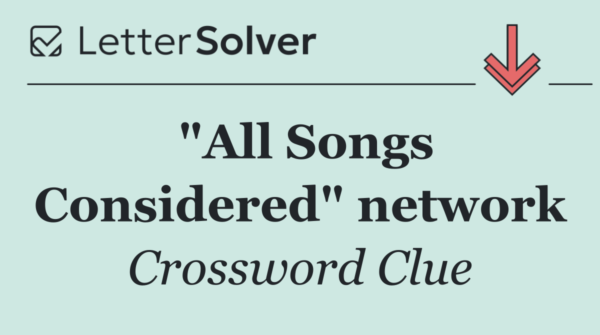 "All Songs Considered" network