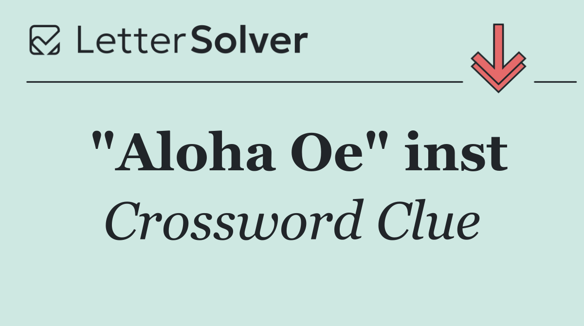 "Aloha Oe" inst