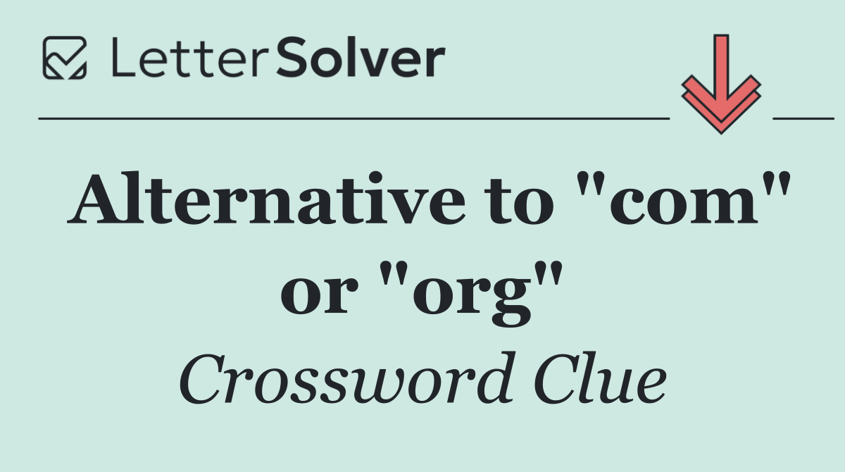Alternative to "com" or "org"