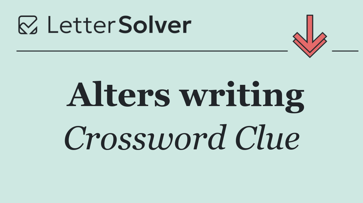 Alters writing