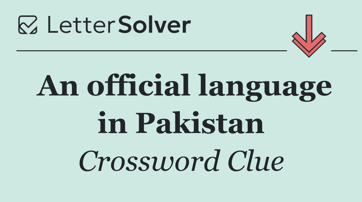 An official language in Pakistan