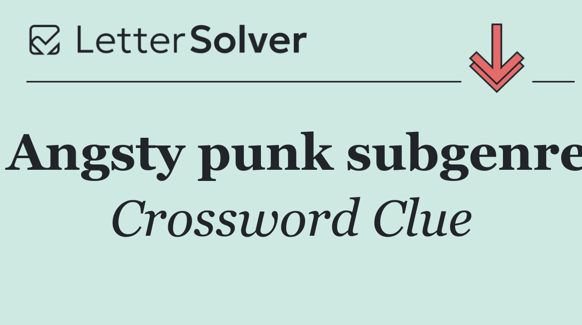 Angsty punk subgenre