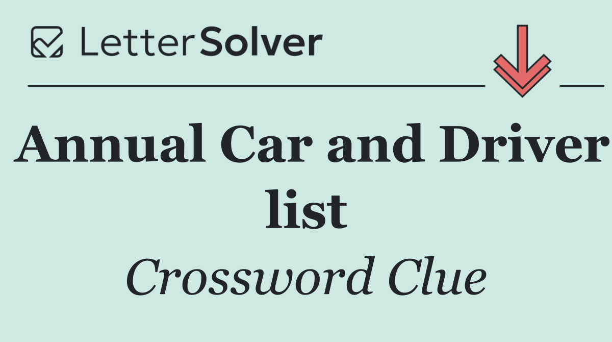 Annual Car and Driver list