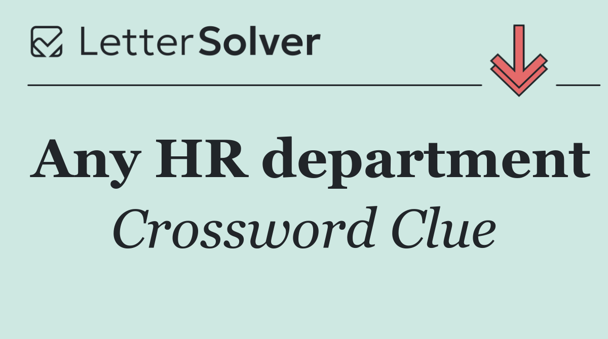 Any HR department