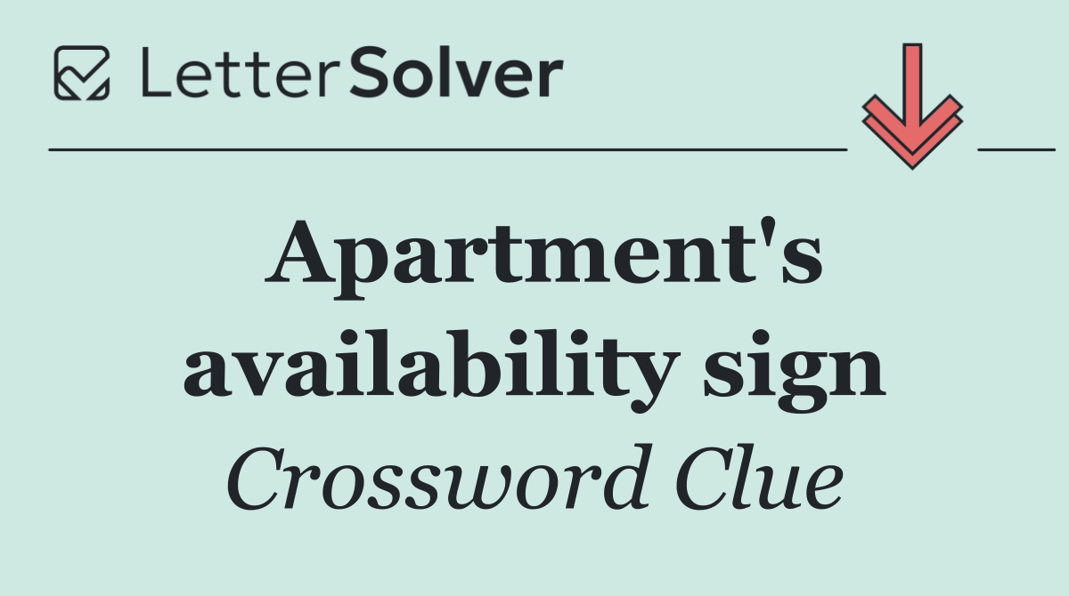 Apartment's availability sign