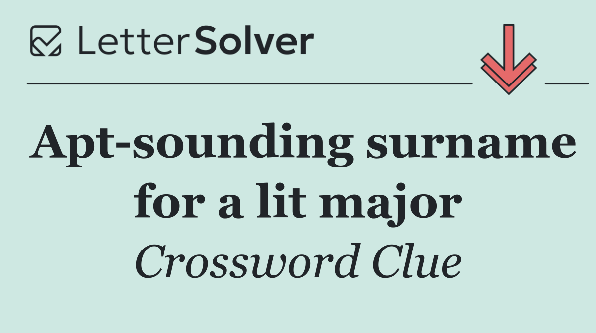 Apt sounding surname for a lit major