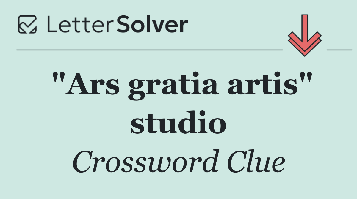 "Ars gratia artis" studio