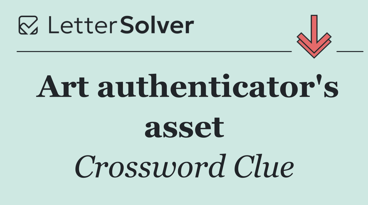 Art authenticator's asset