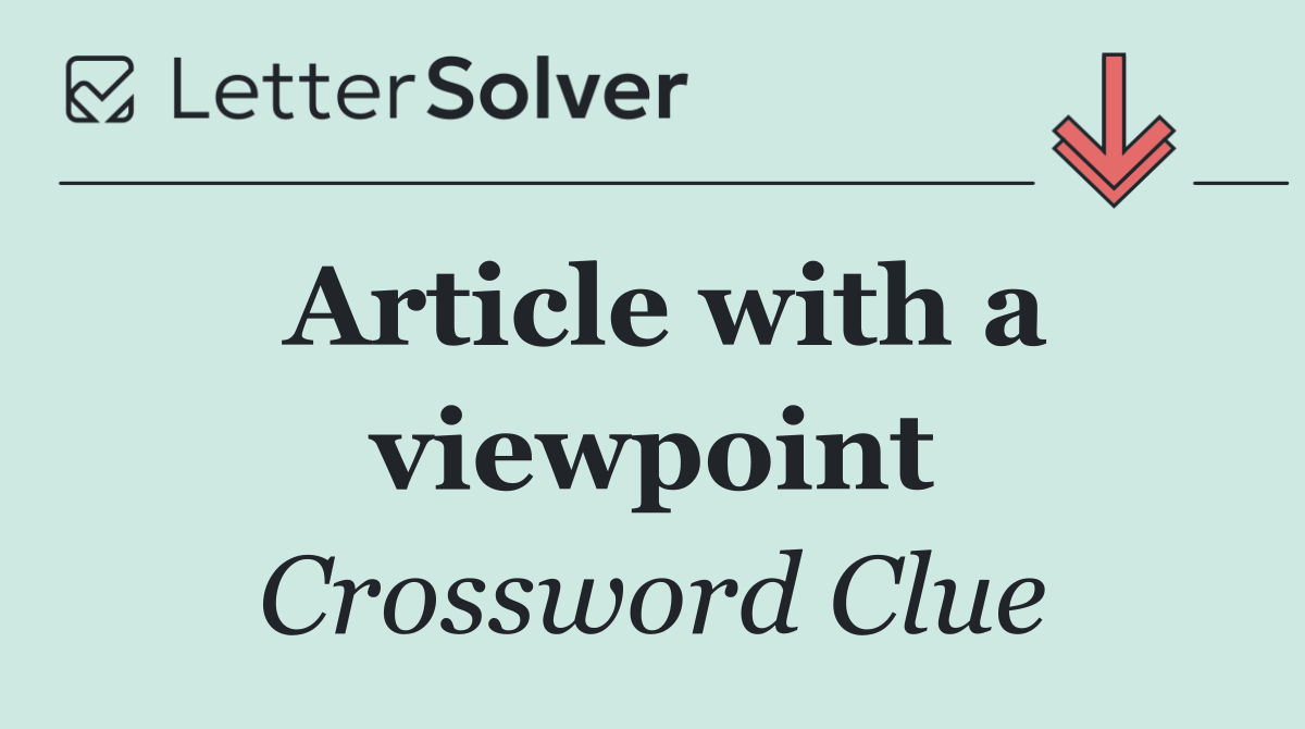 Article with a viewpoint