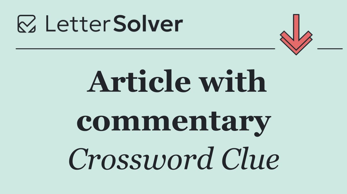 Article with commentary
