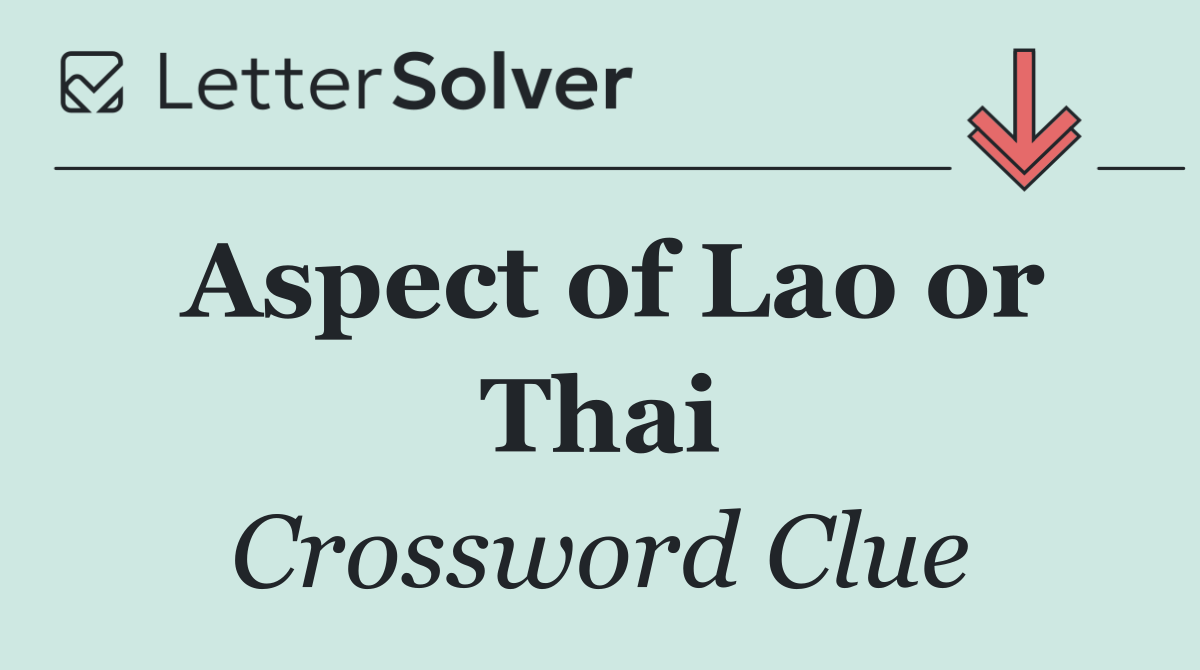 Aspect of Lao or Thai