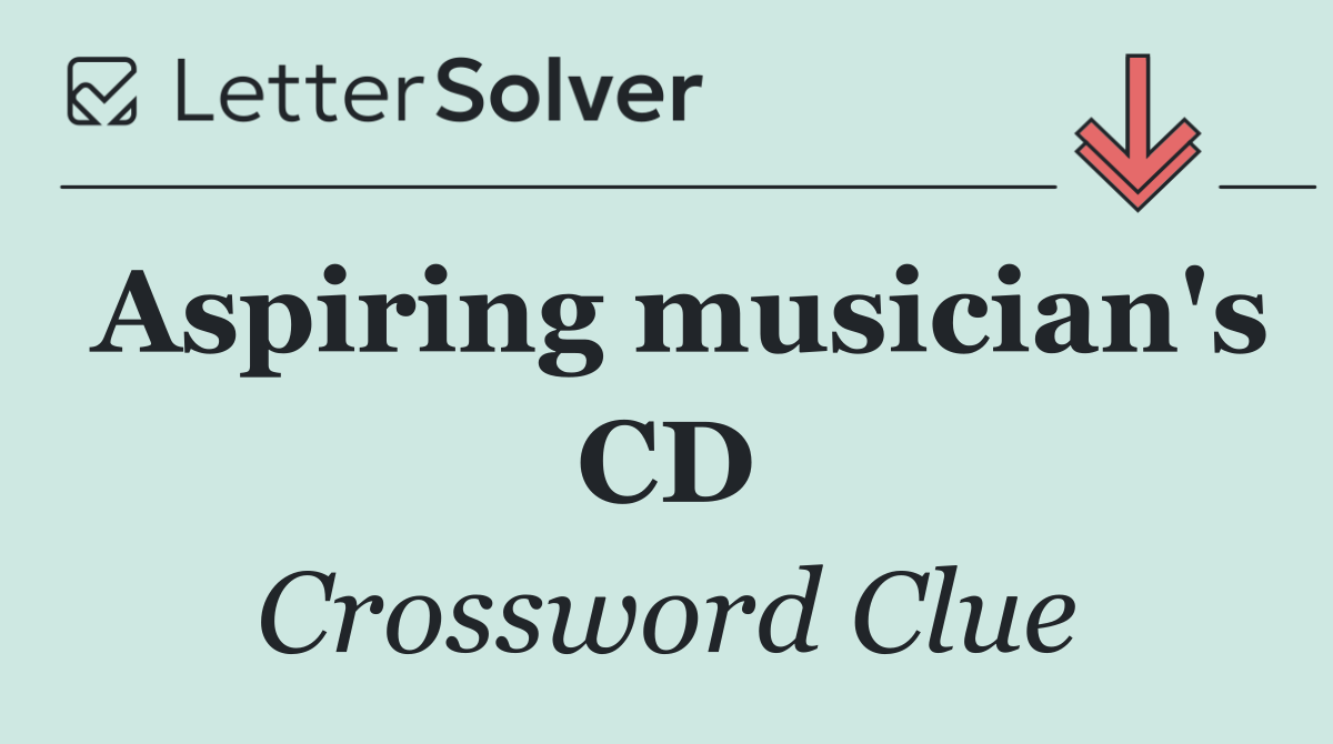 Aspiring musician's CD