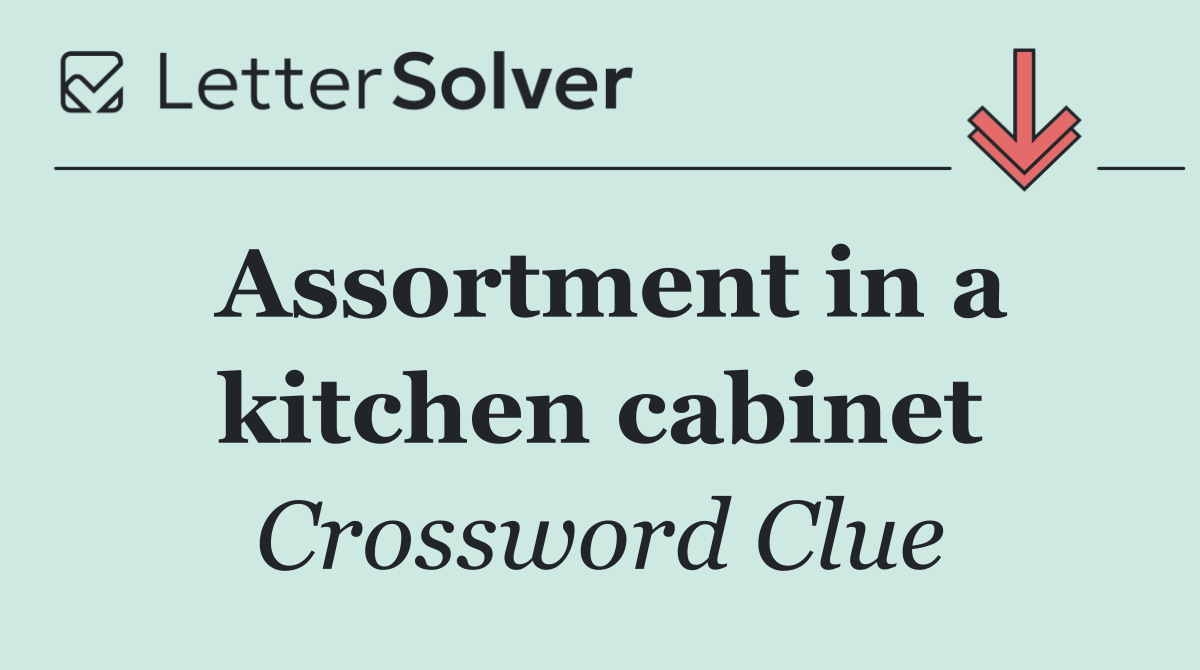 Assortment in a kitchen cabinet