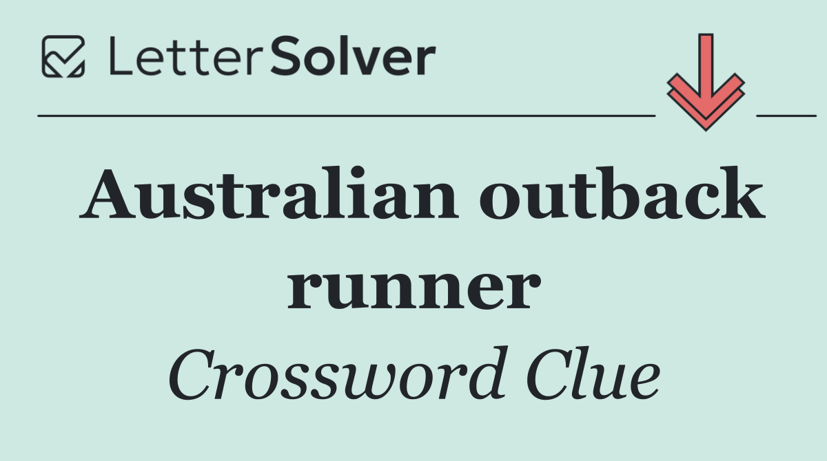 Australian outback runner