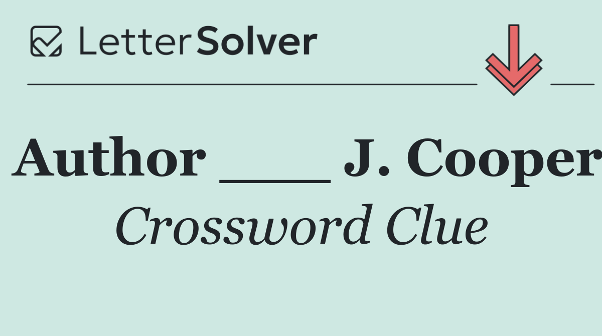 Author ___ J. Cooper