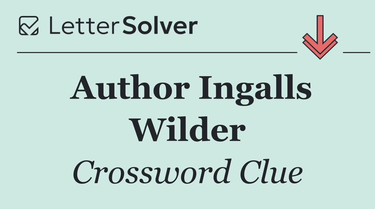 Author Ingalls Wilder