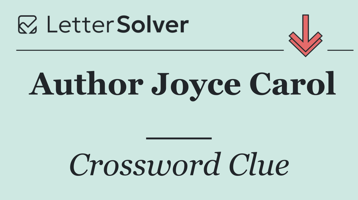 Author Joyce Carol ___