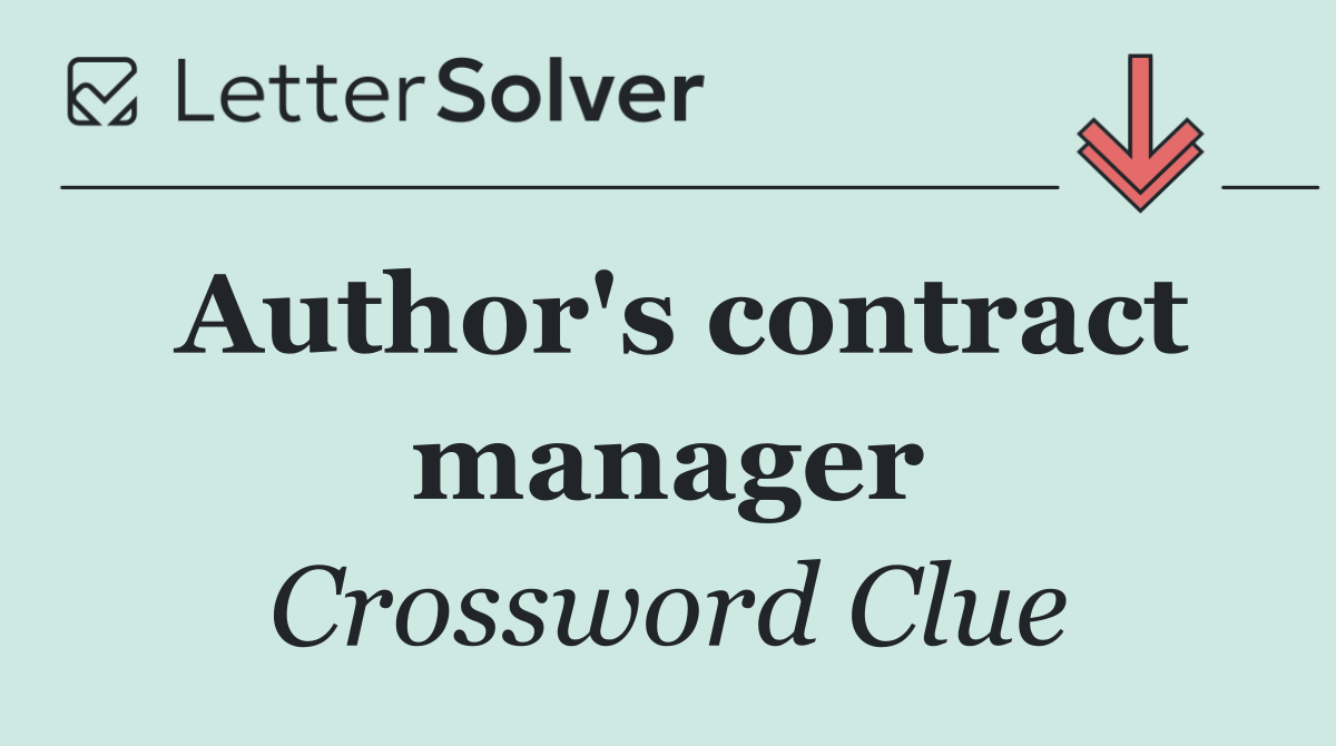 Author's contract manager