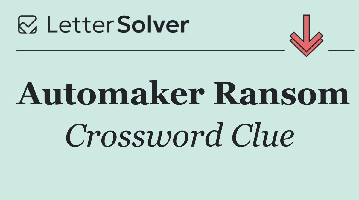 Automaker Ransom