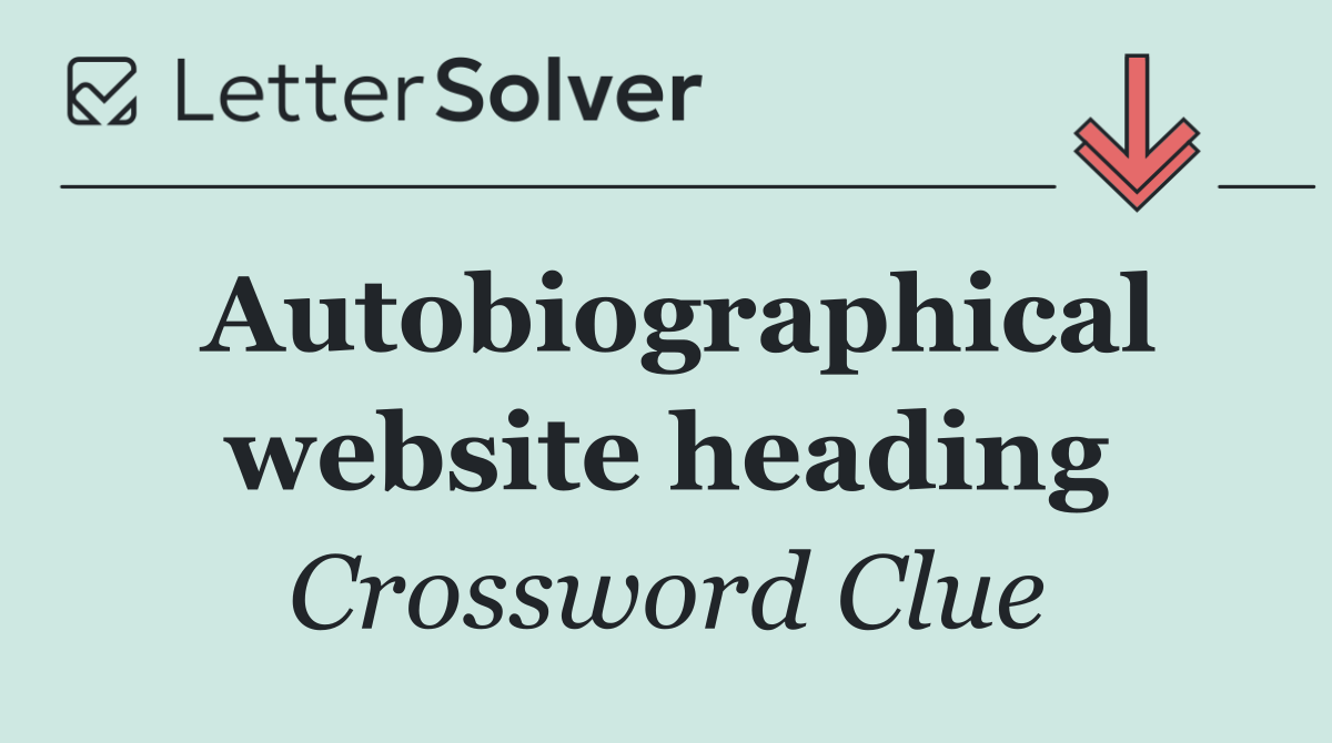 Autobiographical website heading