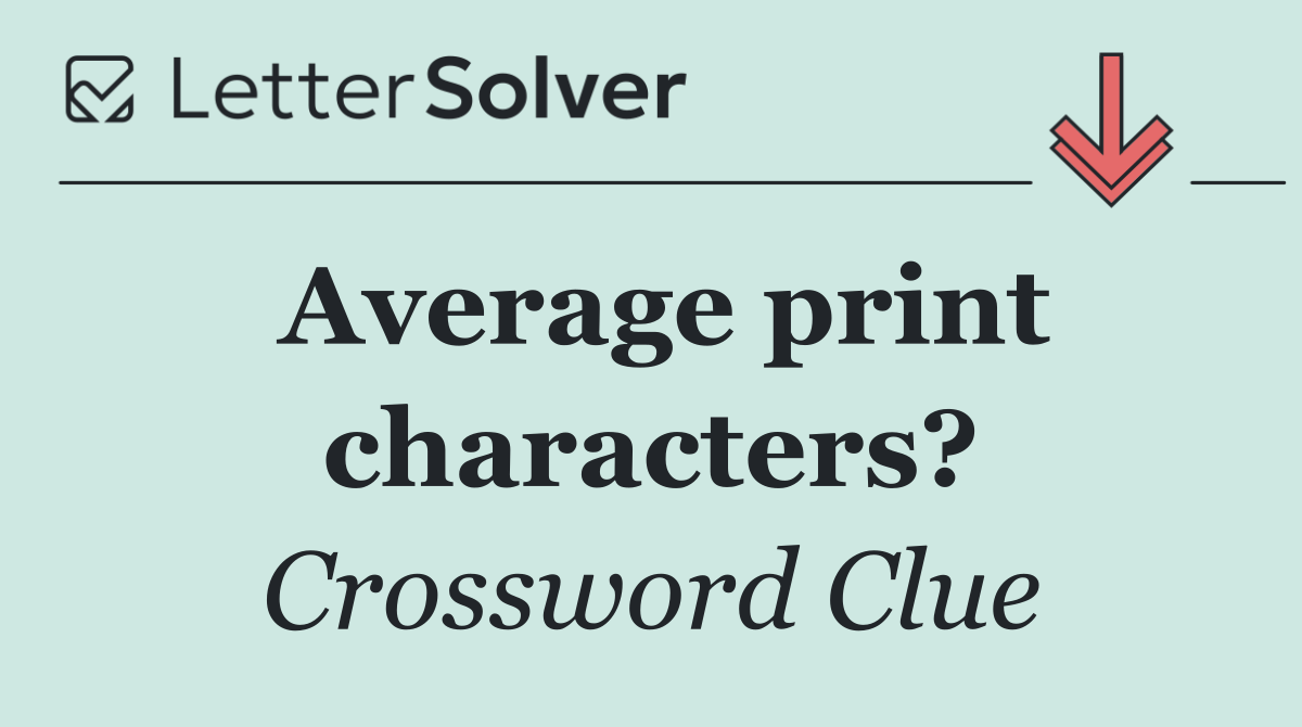 Average print characters?