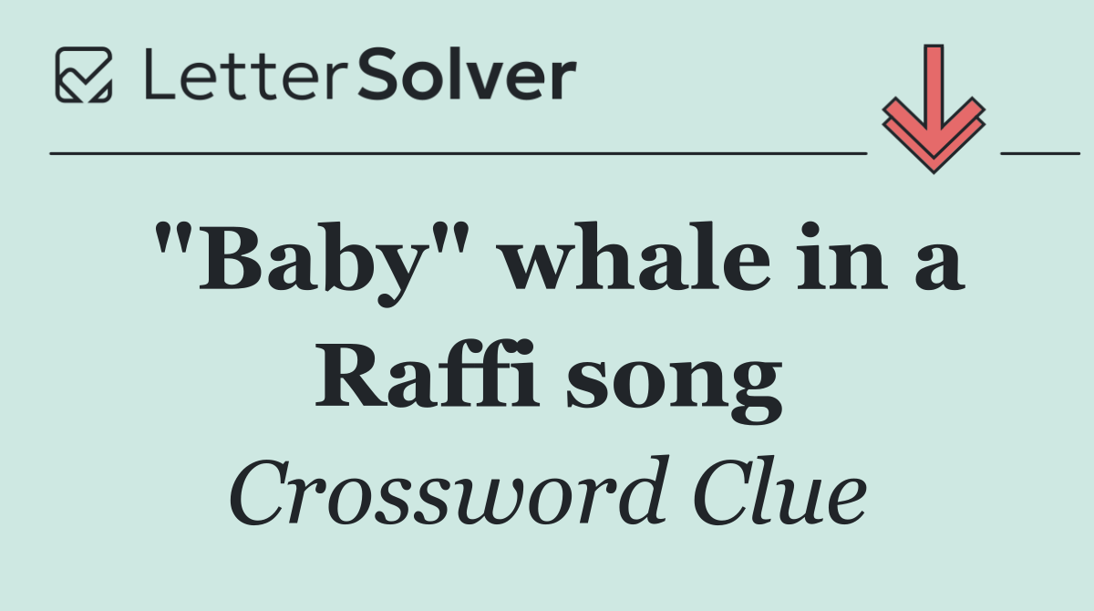 "Baby" whale in a Raffi song