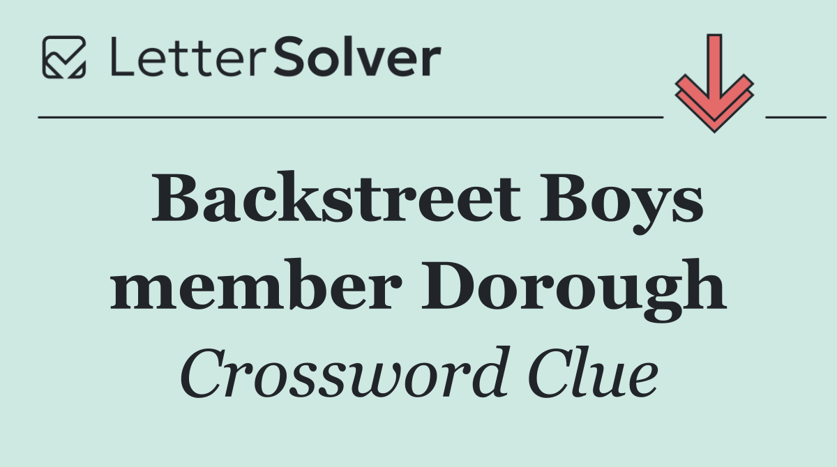 Backstreet Boys member Dorough