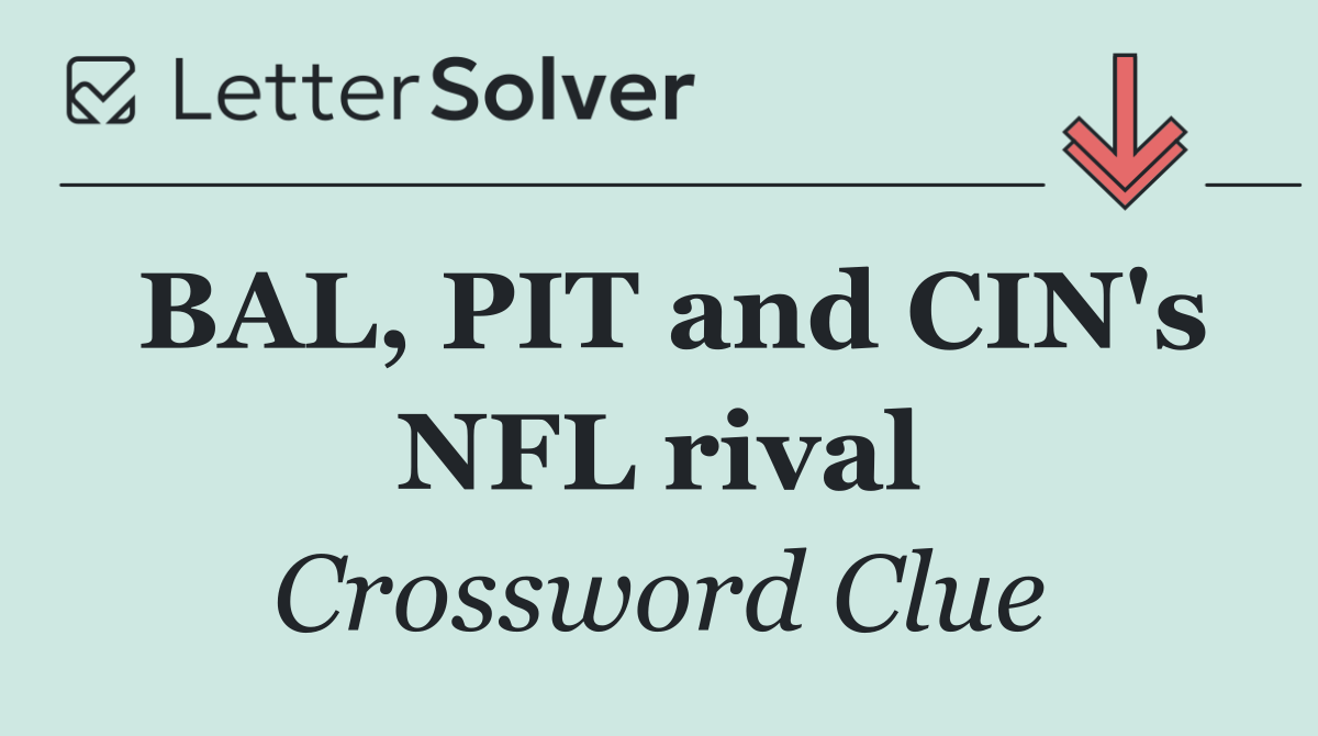 BAL, PIT and CIN's NFL rival