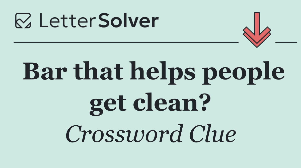 Bar that helps people get clean?