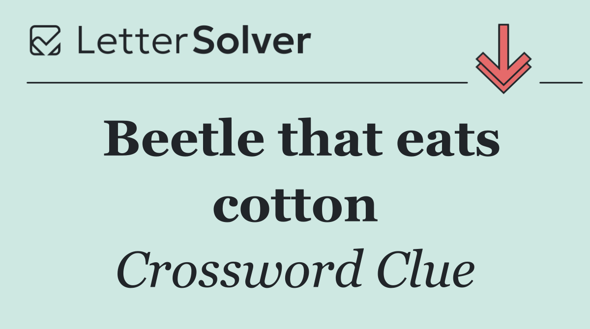 Beetle that eats cotton