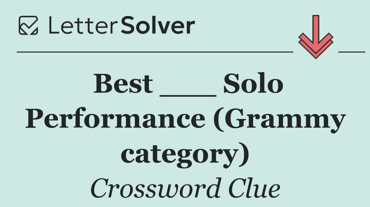 Best ___ Solo Performance (Grammy category)