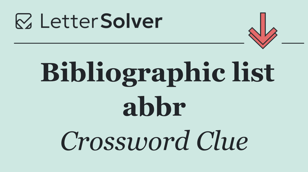 Bibliographic list abbr