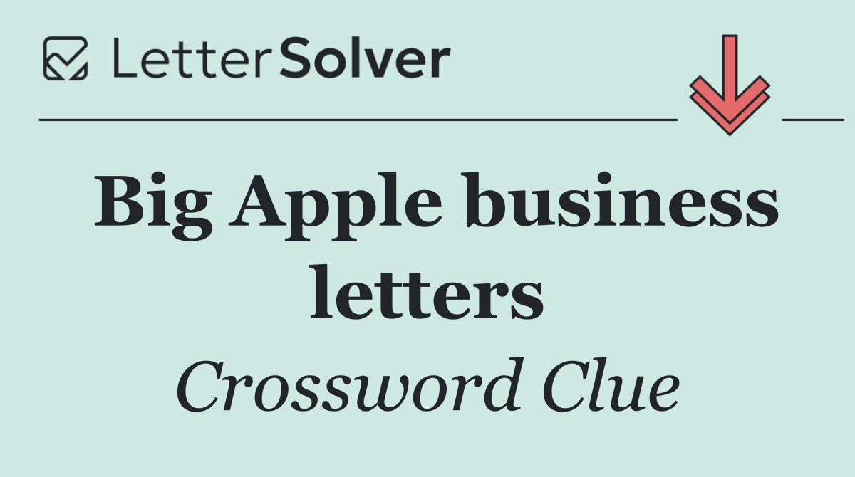 Big Apple business letters