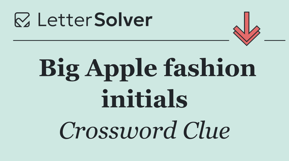 Big Apple fashion initials