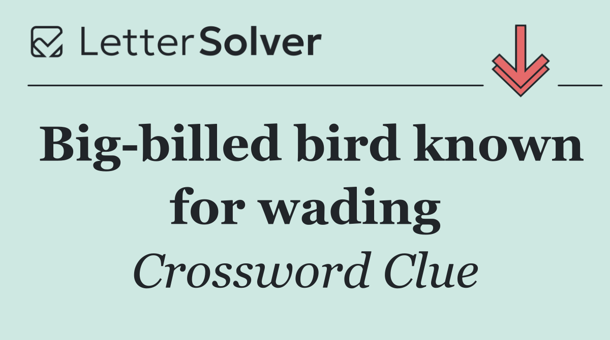 Big billed bird known for wading