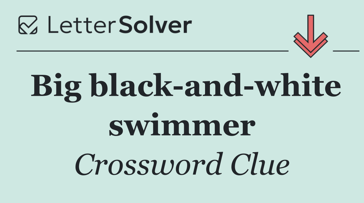 Big black and white swimmer