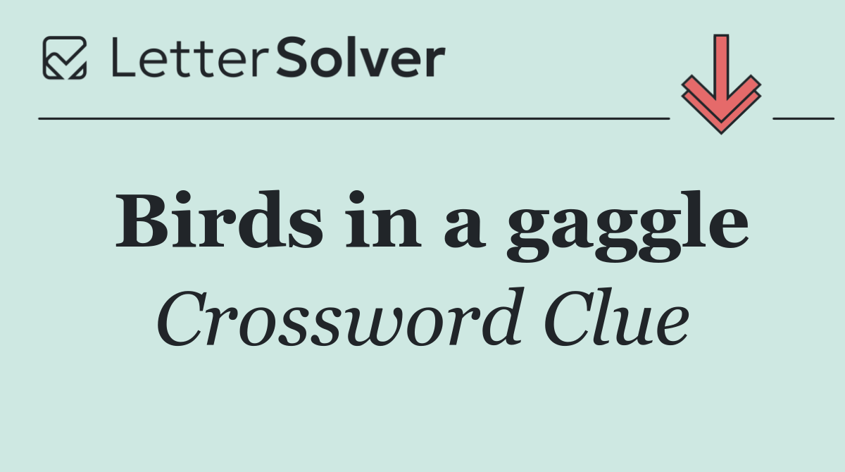 Birds in a gaggle