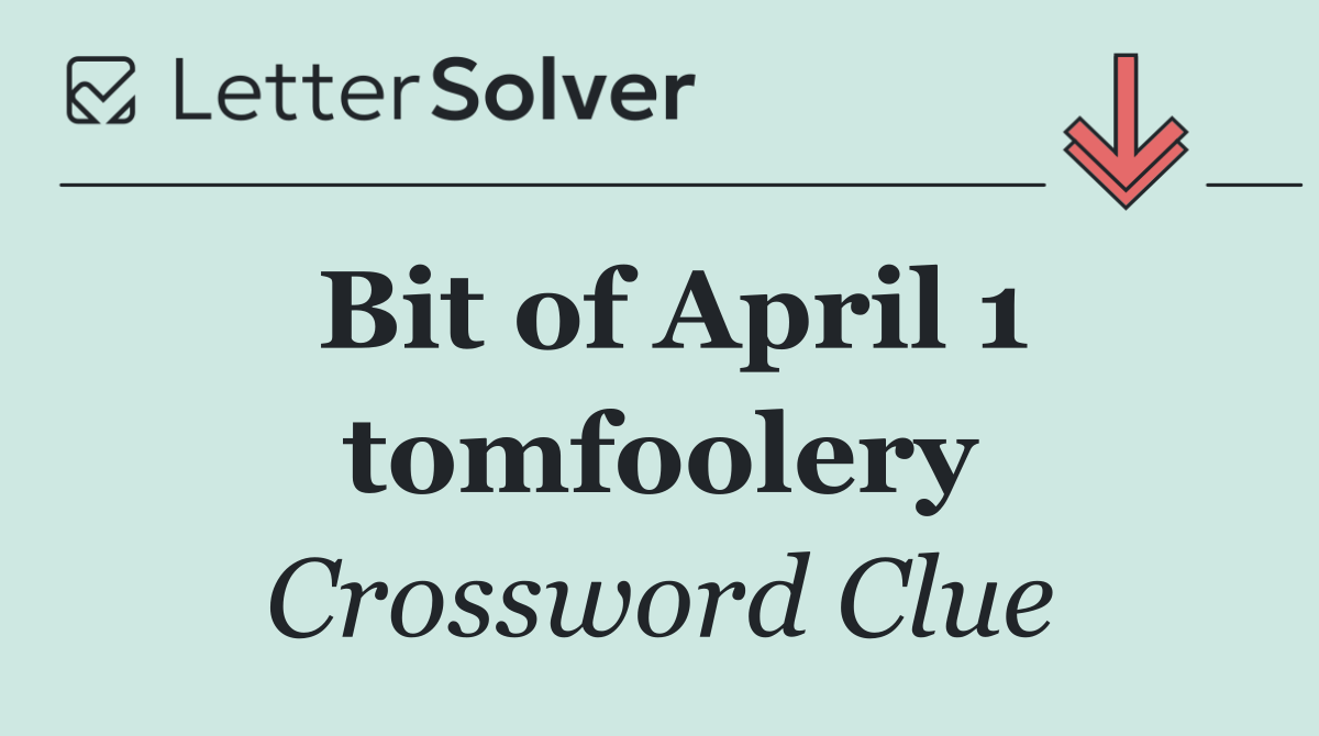 Bit of April 1 tomfoolery