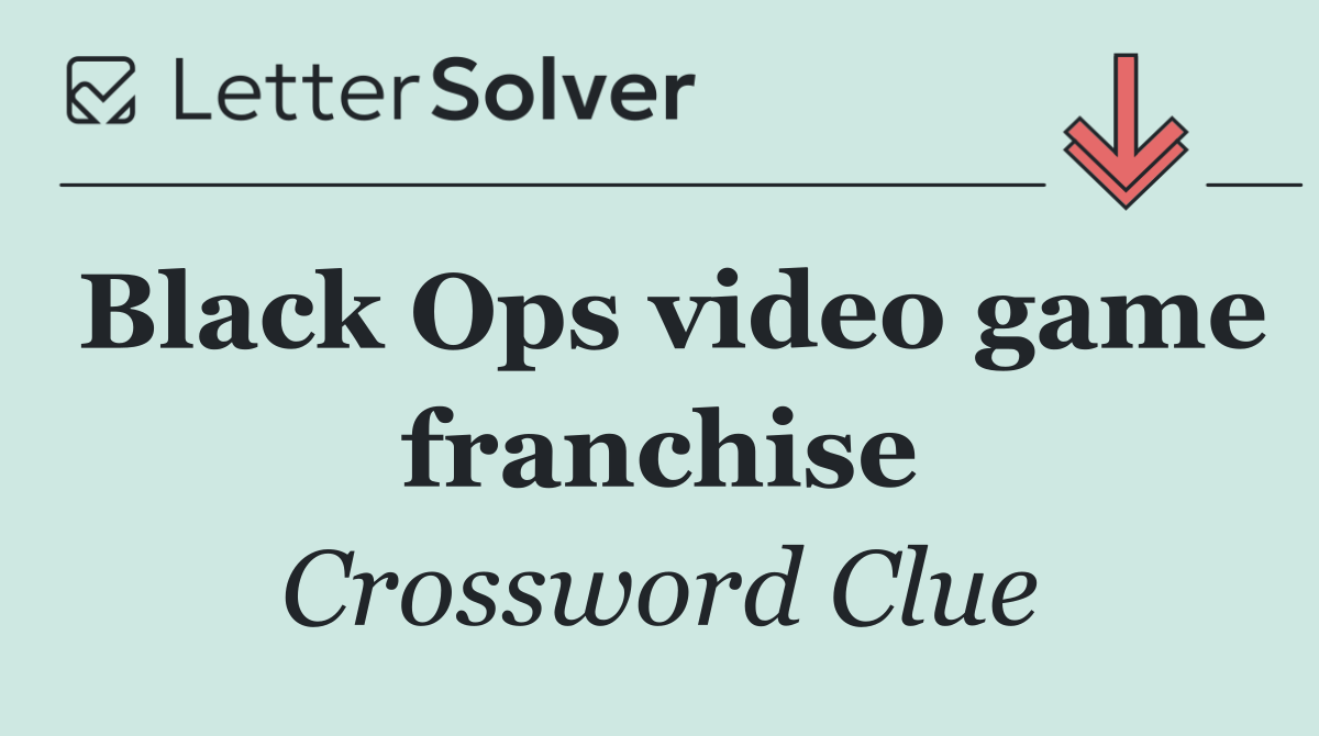 Black Ops video game franchise