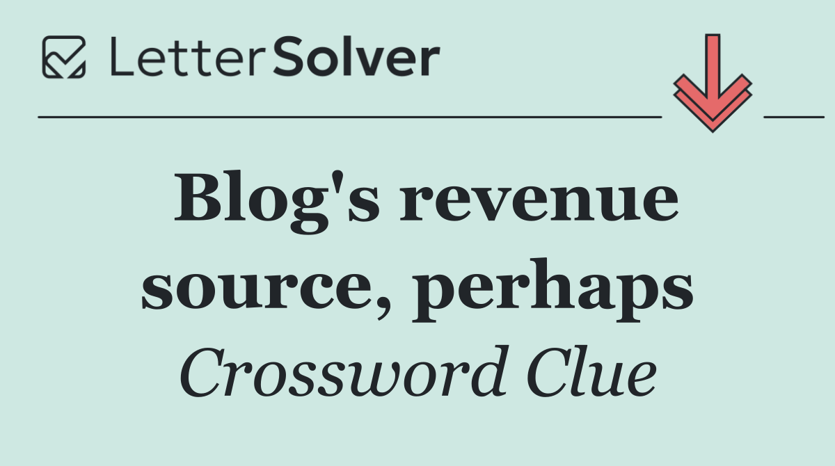 Blog's revenue source, perhaps