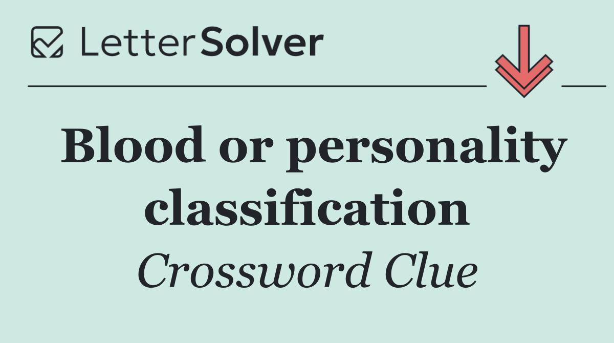 Blood or personality classification