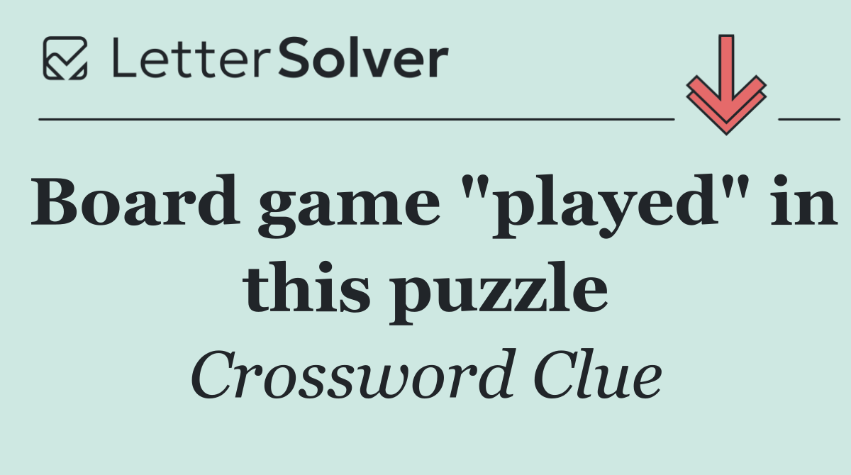 Board game "played" in this puzzle