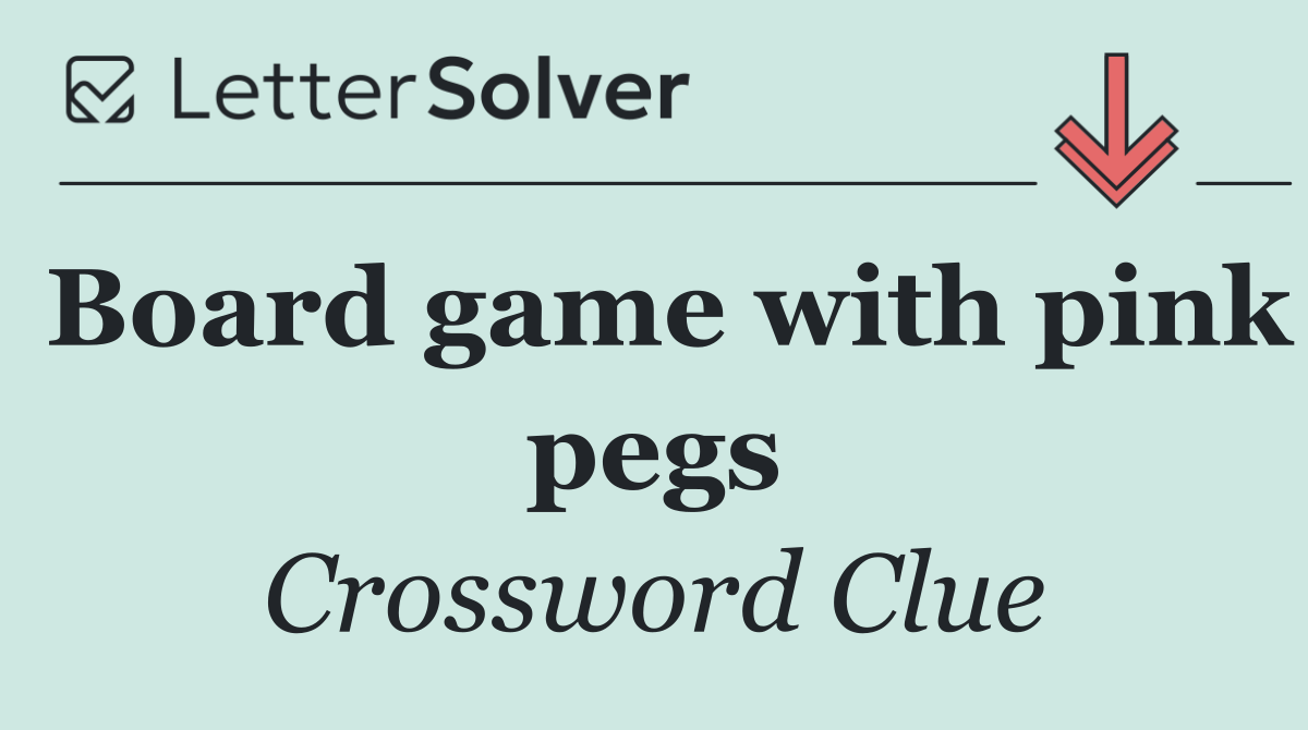 Board game with pink pegs