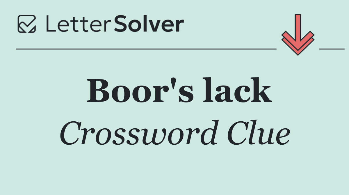 Boor's lack