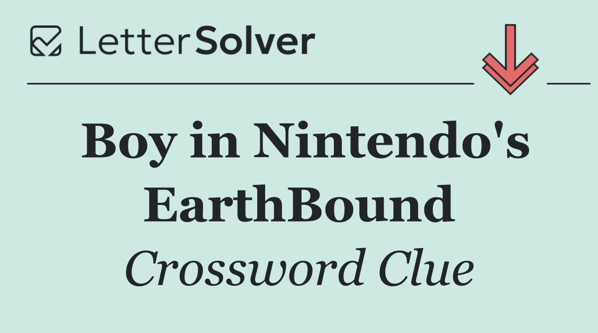 Boy in Nintendo's EarthBound