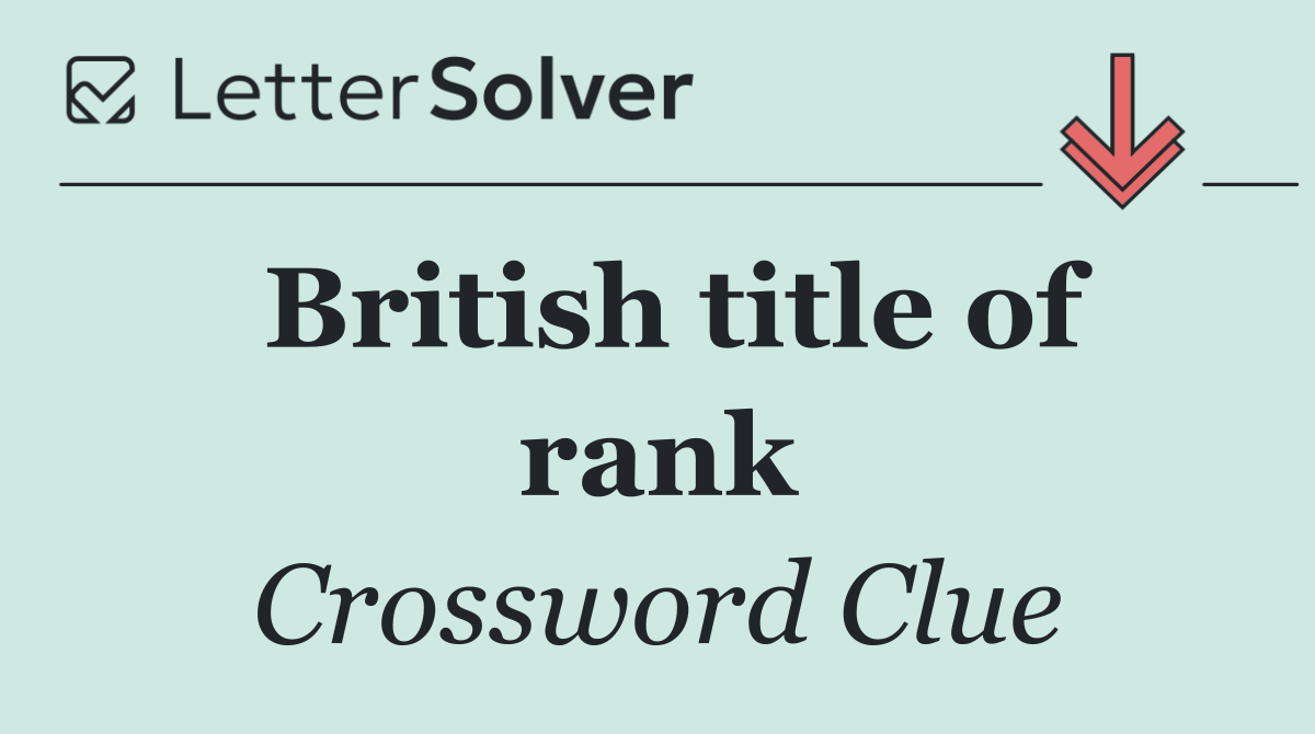 British title of rank