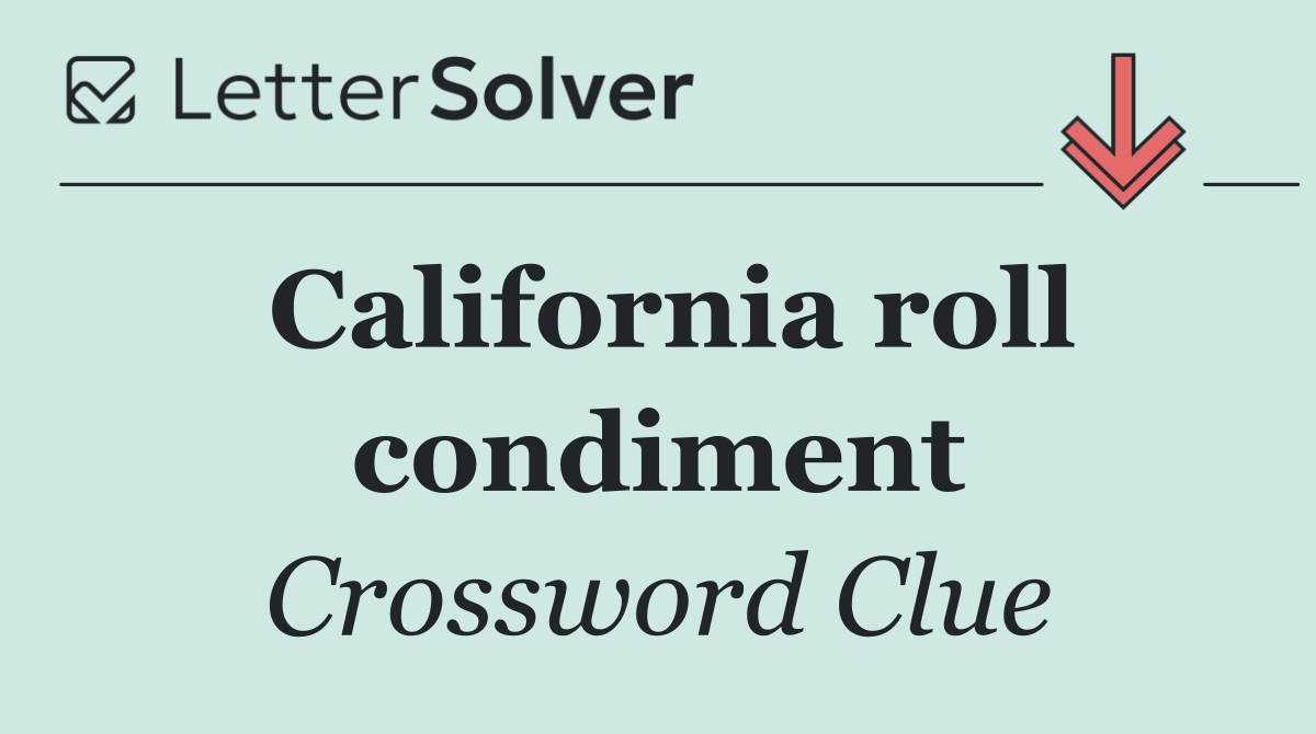 California roll condiment